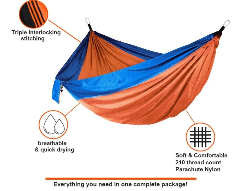 Portable Camping Hammock with Tree Straps