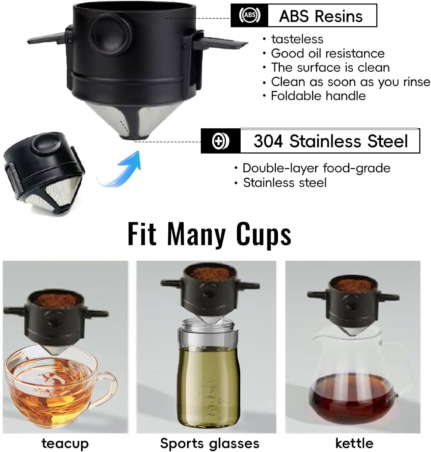 Foldable Stainless Steel Camping Cups with Lids (2–4 Pcs Set)