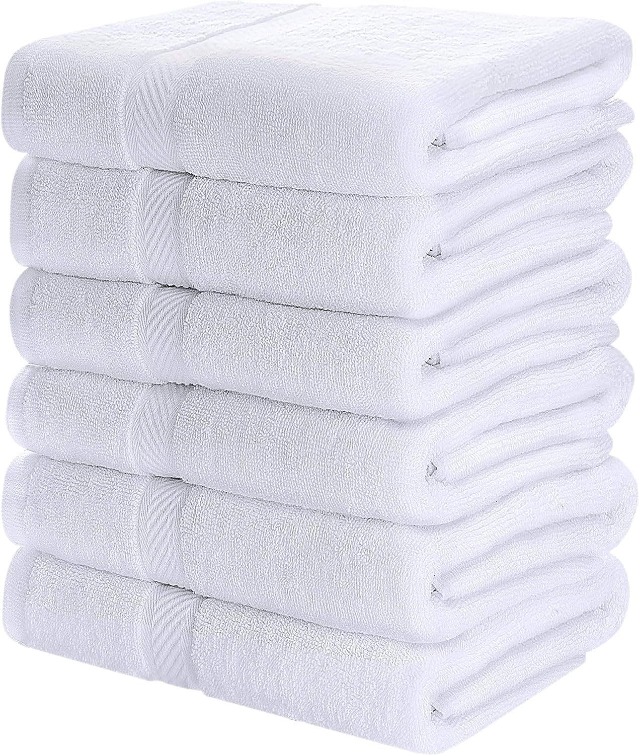 5 pcs Quick-Dry Bath Towel – White (25x50")