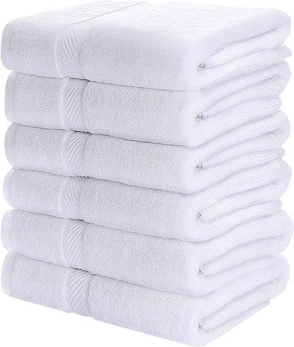 5 pcs Quick-Dry Bath Towel – White (25x50")