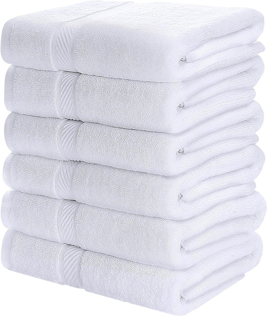 5 pcs Quick-Dry Bath Towel – White (25x50")