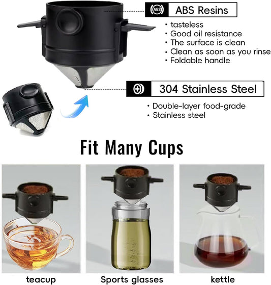 Foldable Stainless Steel Camping Cups with Lids (2–4 Pcs Set)