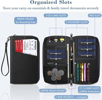 RFID Blocking Family Passport Wallet