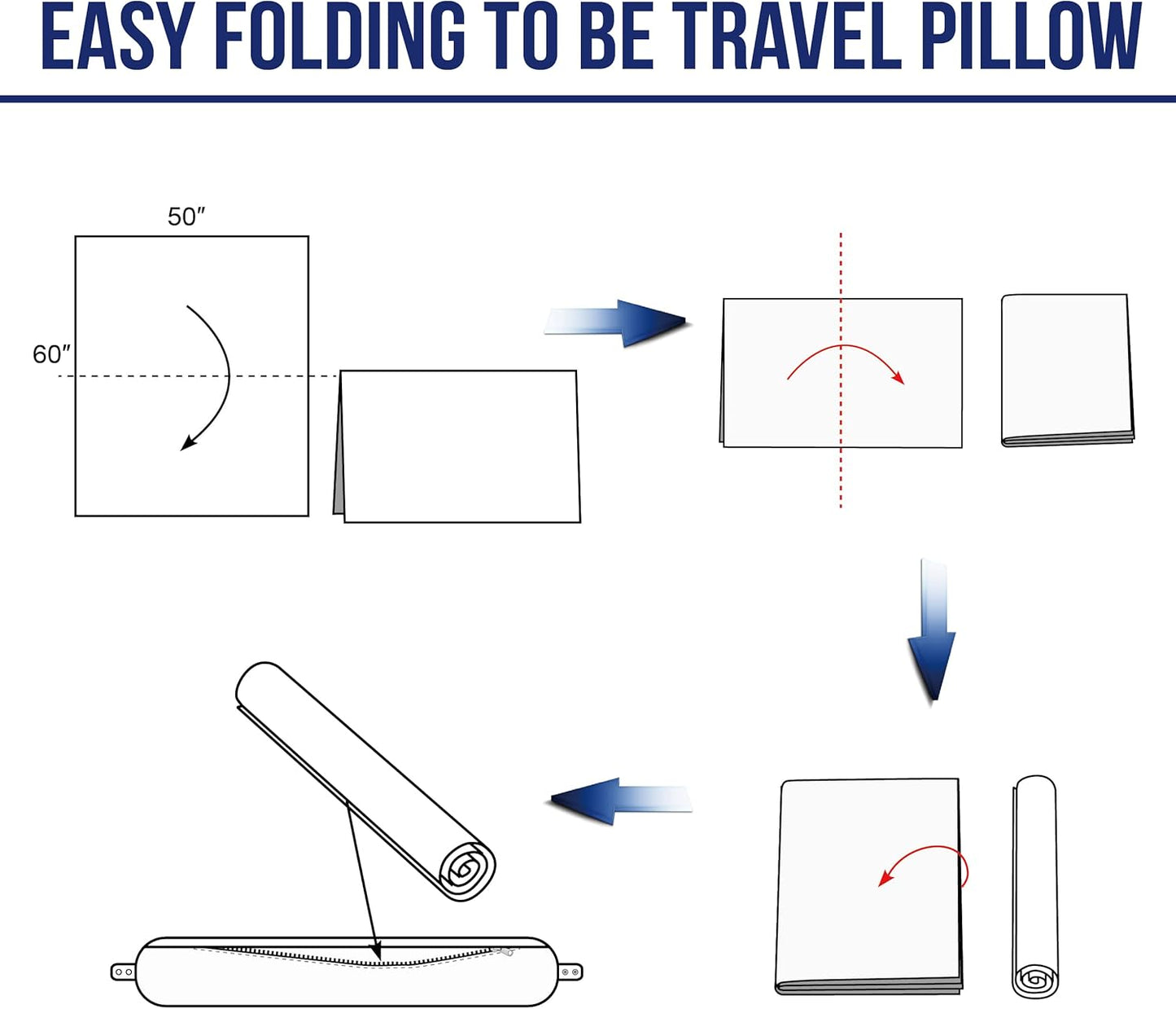 2-in-1 Travel Blanket with Neck Pillow Case (Grey)